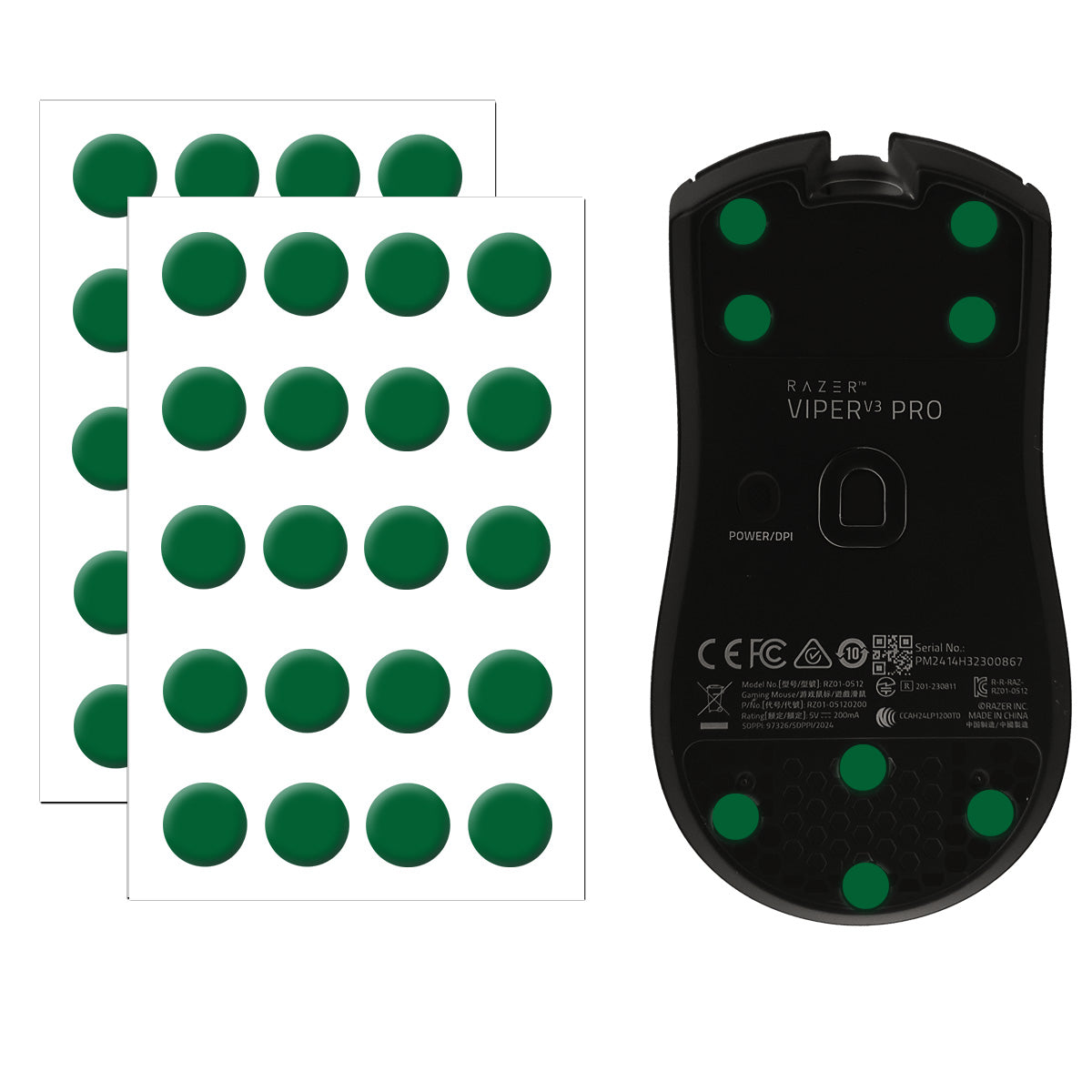 X-Raypad Jade Air Mouse Skates - Universal Dots