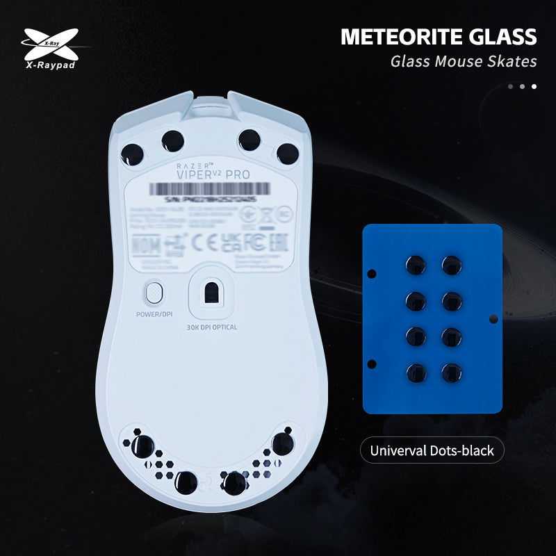 X-Raypad Meteorite Glass Mouse Skates - Universal Dots
