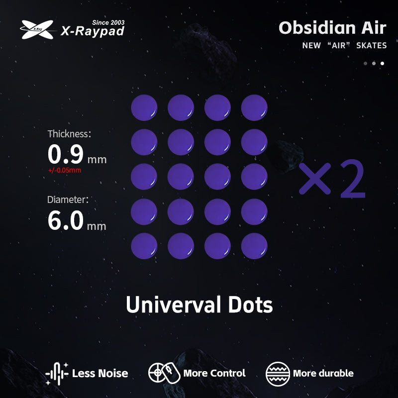 X-Raypad Obsidian Air Mouse Skates - Universal Dots (Purple)