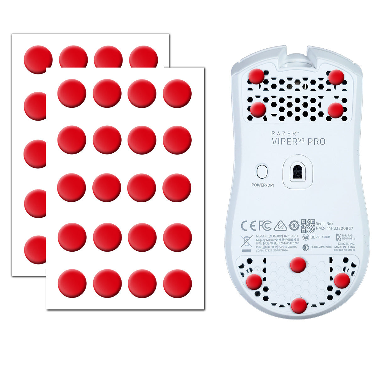 X-Raypad Obsidian Mouse Skates - Universal Dots