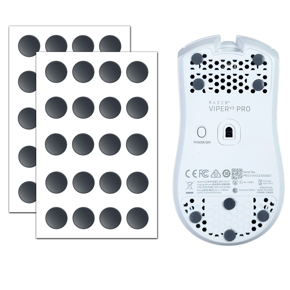 X-Raypad Obsidian Pro Air Mouse Skates - Universal Dots (Grey)