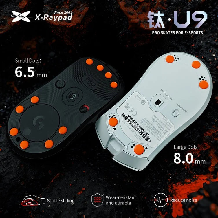 X-Raypad Titanium U9 Air 6.5 Universal Dot Mouse Skates